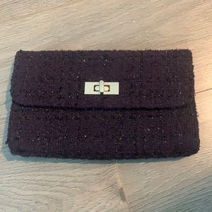 Purple tweed clutch